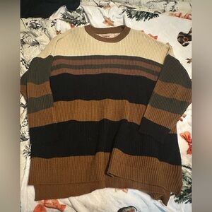 Willow Women's Striped Crewneck Sweater - Black, Brown, Cream